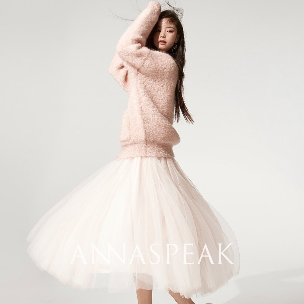 Anna Speak Heavy Craft Cloud-Inspired Romantic Elegant Tulip Patchwork Skirt - Picture 4 of 8